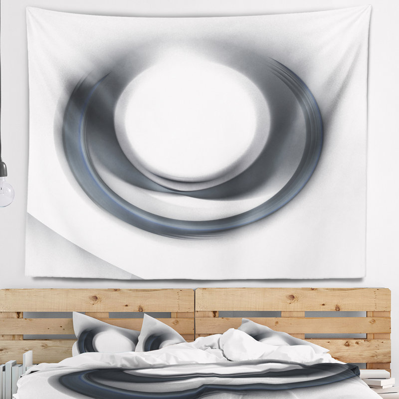 Grande tapisserie à cercle fractal, H 68 po x l 80 po