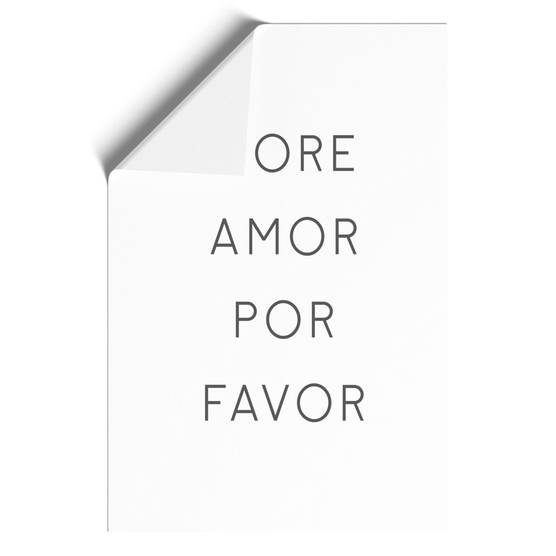 More Amor Por Favor - Unframed Typography, 30cm H x 21cm W x 0.1cm D
