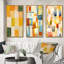 «Retro Cubist Abstract Composition I», ensemble de 3 reproductions-1040393831-1040393627