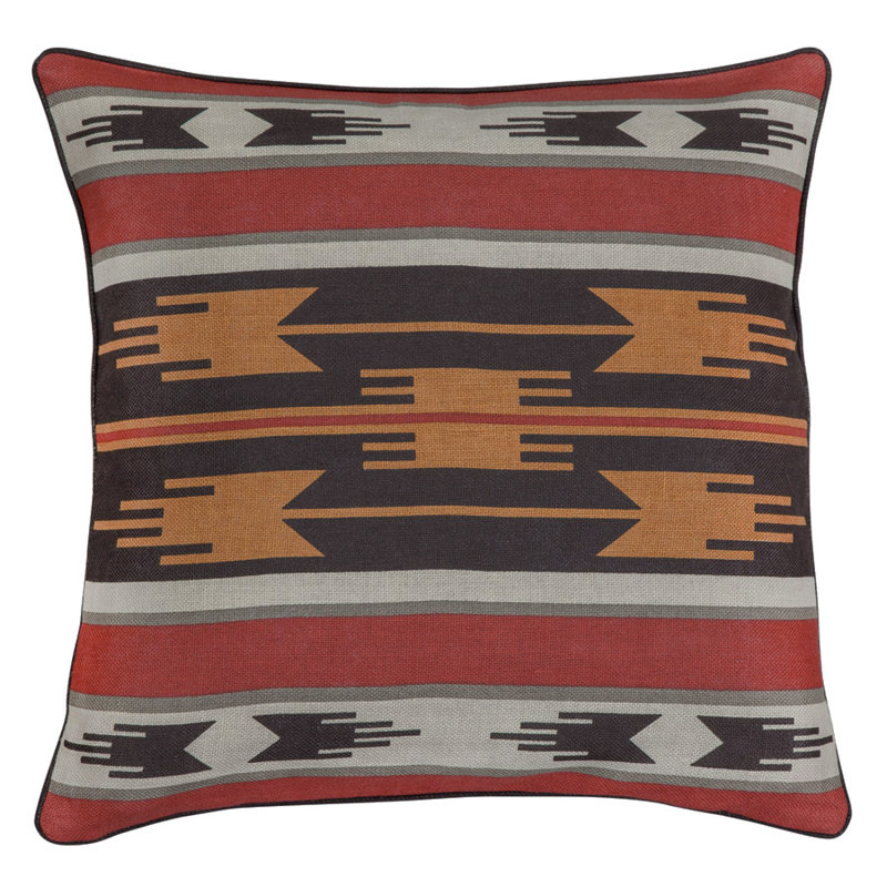 Mesa Linen Square Pillow Cover & Insert, Black/Red Abstract