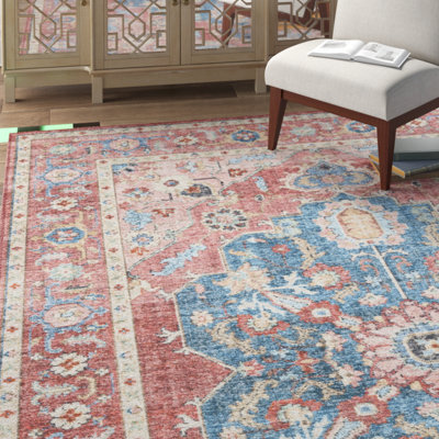 Tapis oriental brique / océan Gelo
