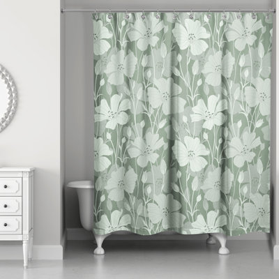 Rideau de douche simple à motif floral 