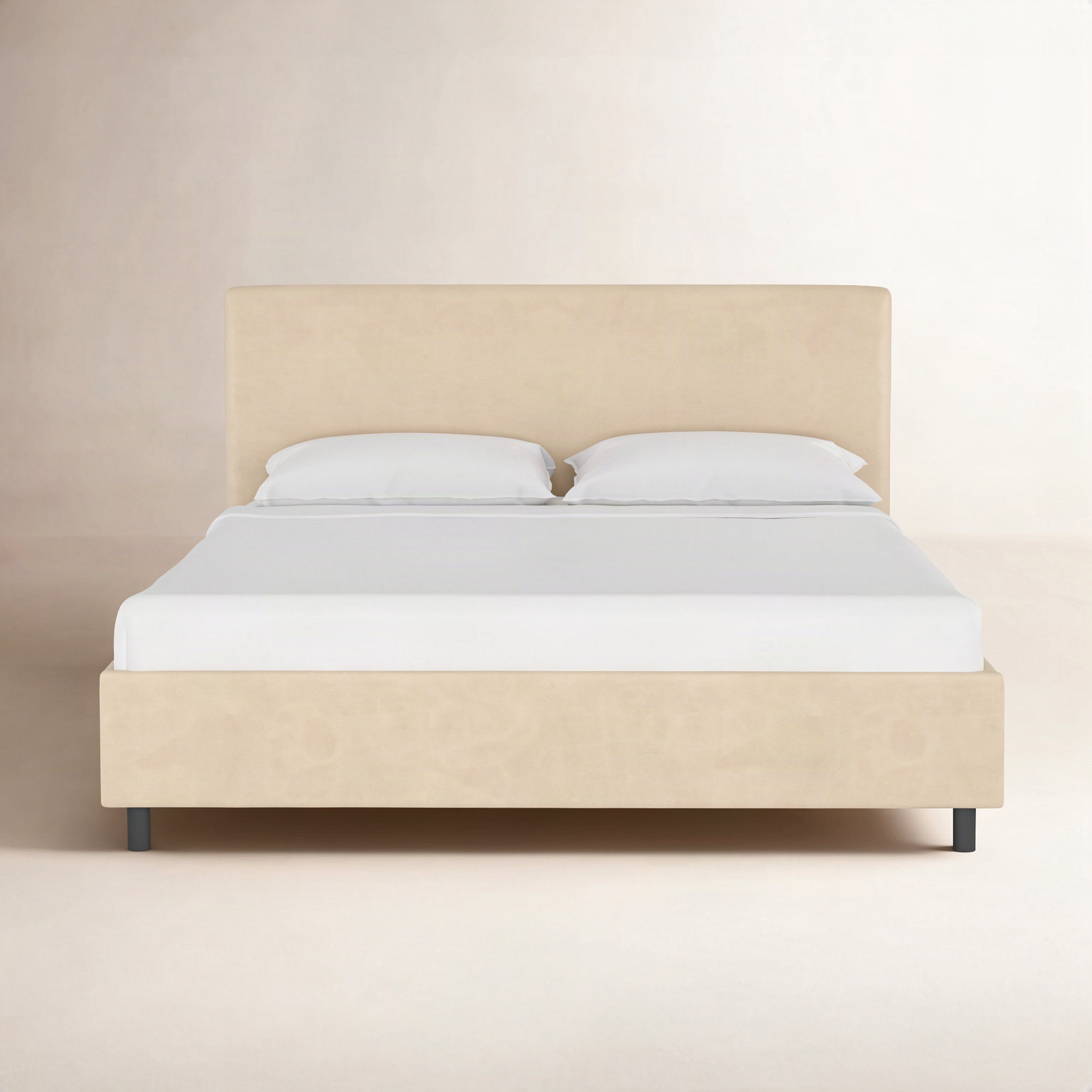 Pyburn Platform Bed, California King, Classic Pearl Performance Velvet