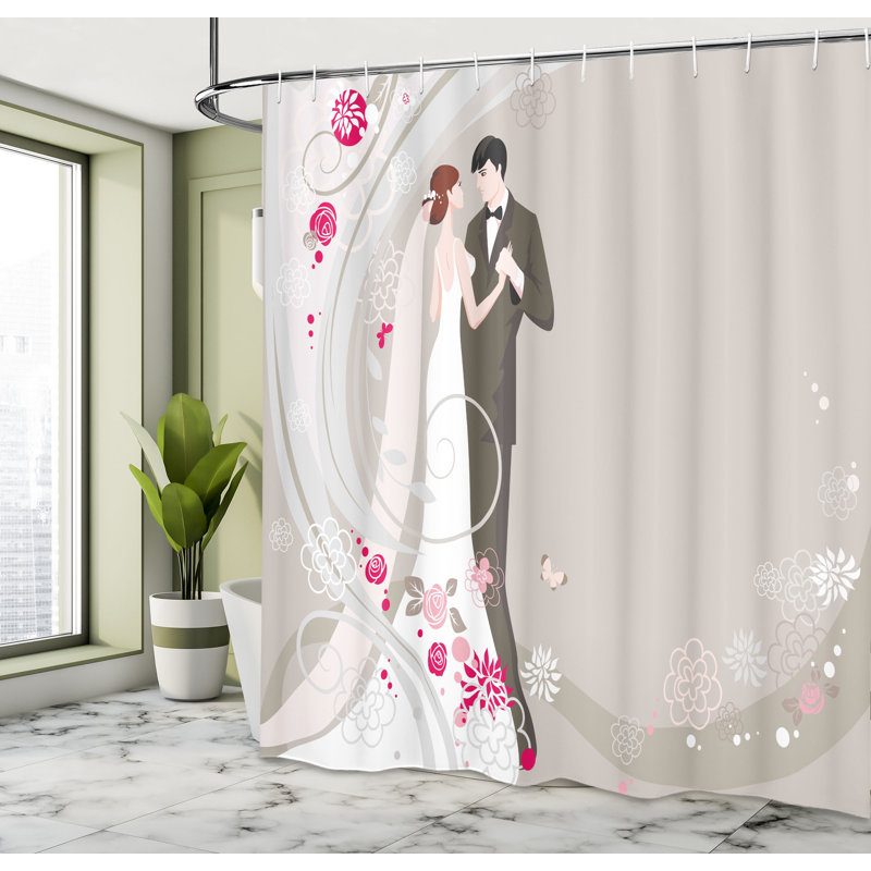Shower Curtain with Hooks Included, 70"H x 69"W