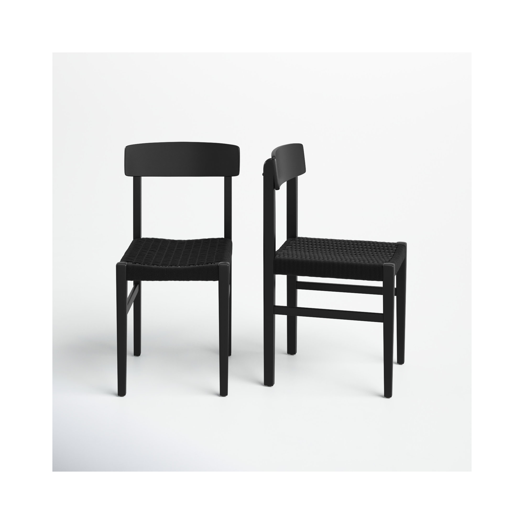 Piper Woven Side Chair, Black