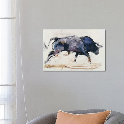 Charging Bull by Mark Adlington - Wrapped Canvas Print