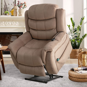 40" Wide Modern Microfiber Power Lift Chair Massage Heating Recliner with Pocket Storage