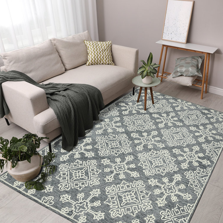 Laurent Transitional Geometric Natural Wool Area Rug