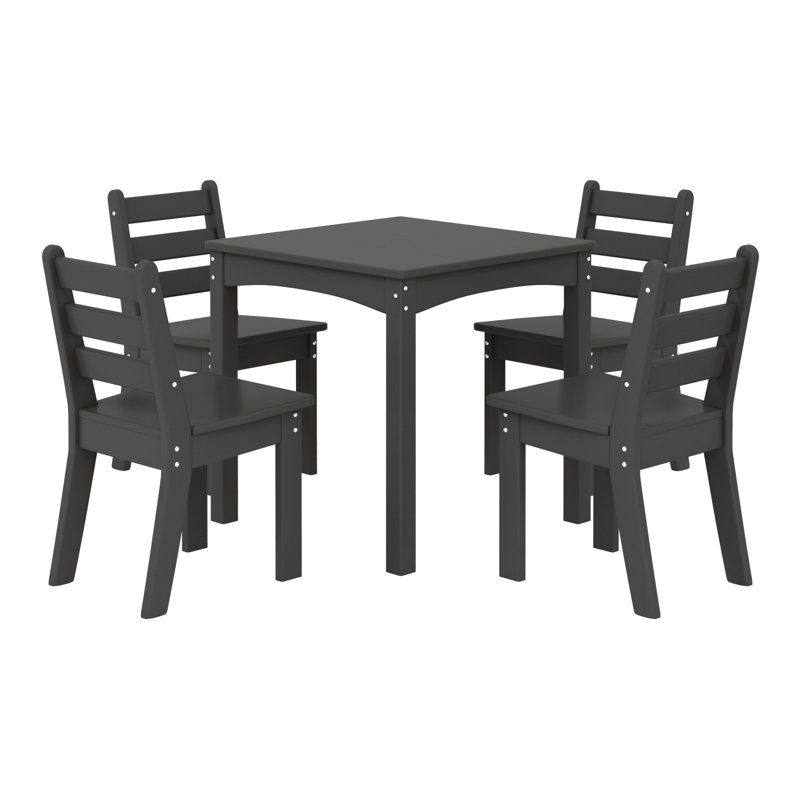 Kids Outdoor 5-Pieces Dining Set, Gray
