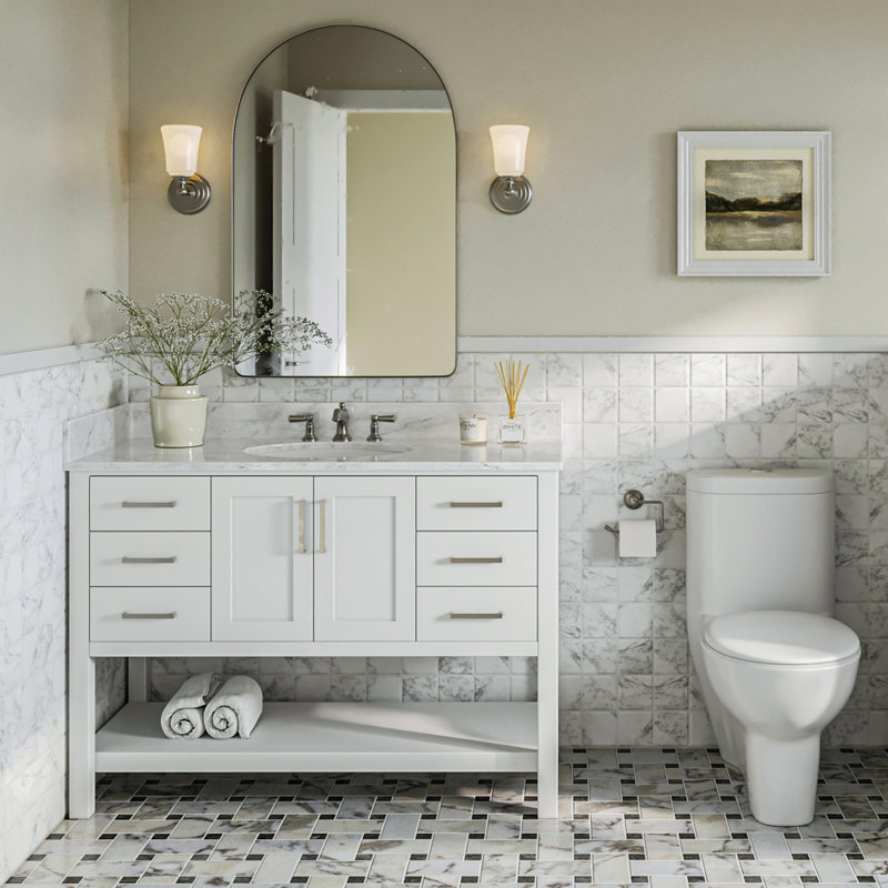 Pawley 48"'' Single Bathroom Vanity Base in White Only, White