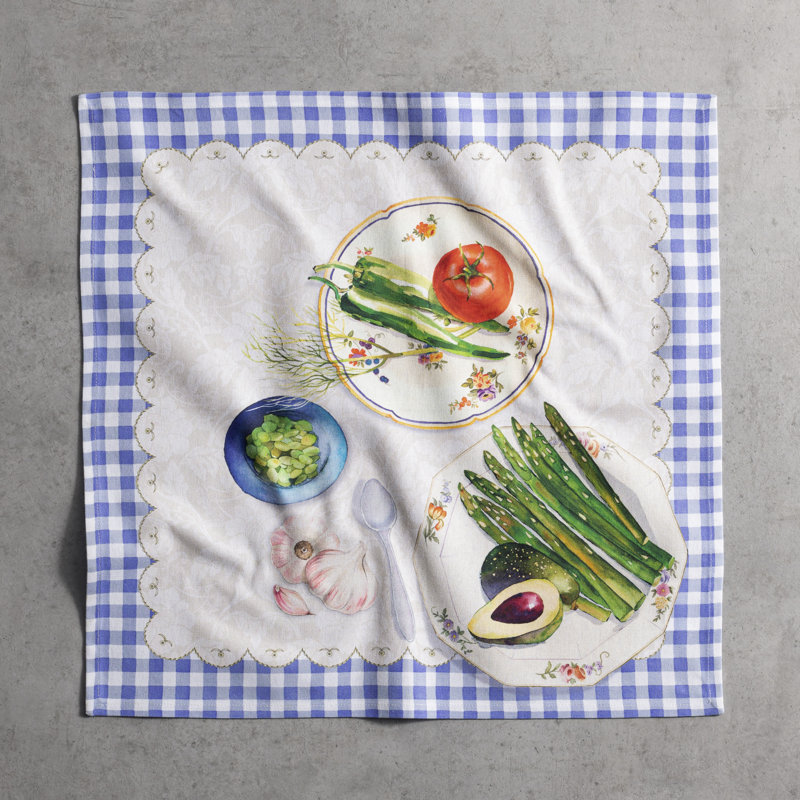 Ensemble de 4 serviettes de table douces et confortables 100% coton Maison D'Hermine Gourmand