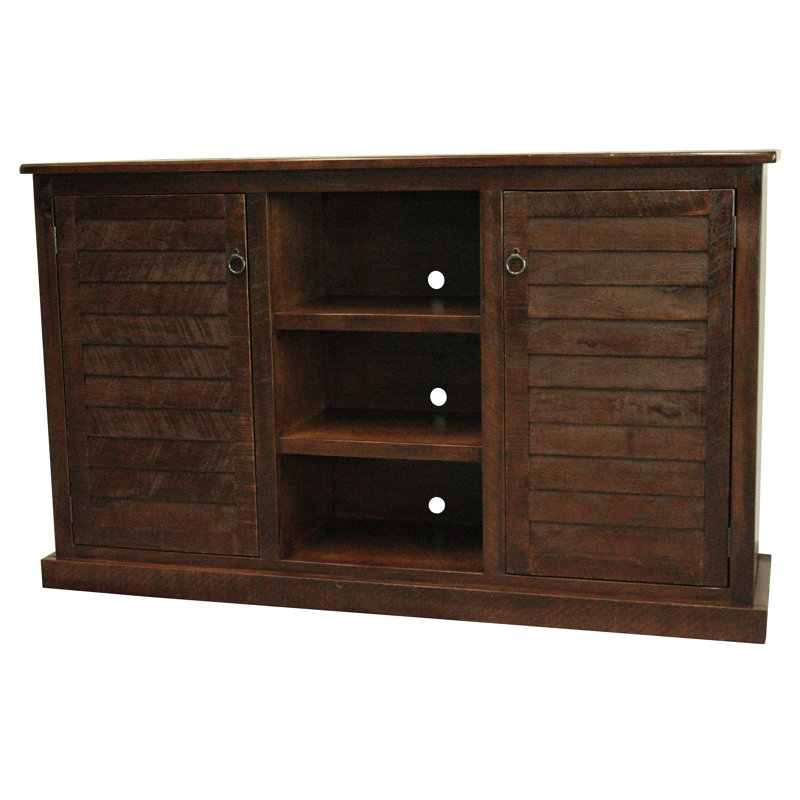 Meuble télé pour téléviseur de 55 po ou moins Dellahoy, 68" W x 18" D, Bleu clair rustique