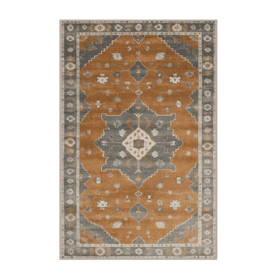 Machine Washable Overdyed Brown Area Rug