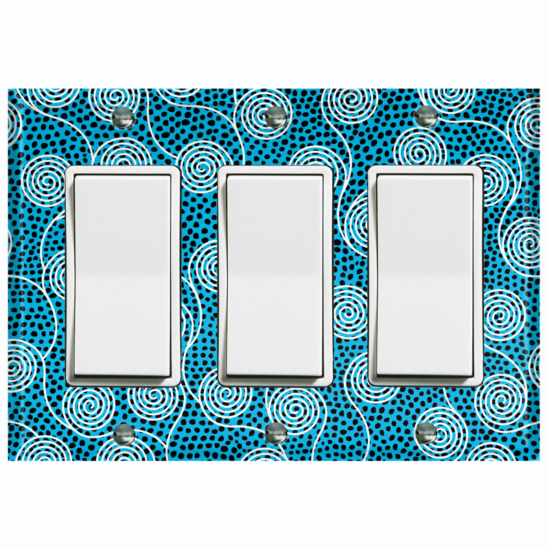 Patterned 3 - Gang Toggle Light Switch Standard Wall Plate