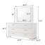 Commode 6 tiroirs en bois avec miroir blanc brillant