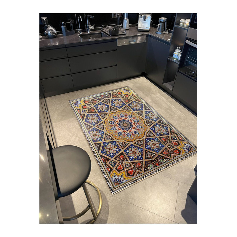 Tapis lavable à motif étoilé Starry, Tapis de couloir 3 pi 3 po x 9 pi 10 po