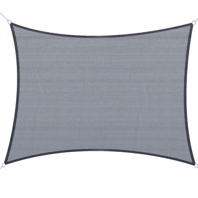 Gray Sun Shade Sail Canopy 13' X 20' . For Outdoor Living. Blocks . For Patio, Deck, Yard. With Mounting Accessories, Rope And Installation Supplies Protected, Material. Tools