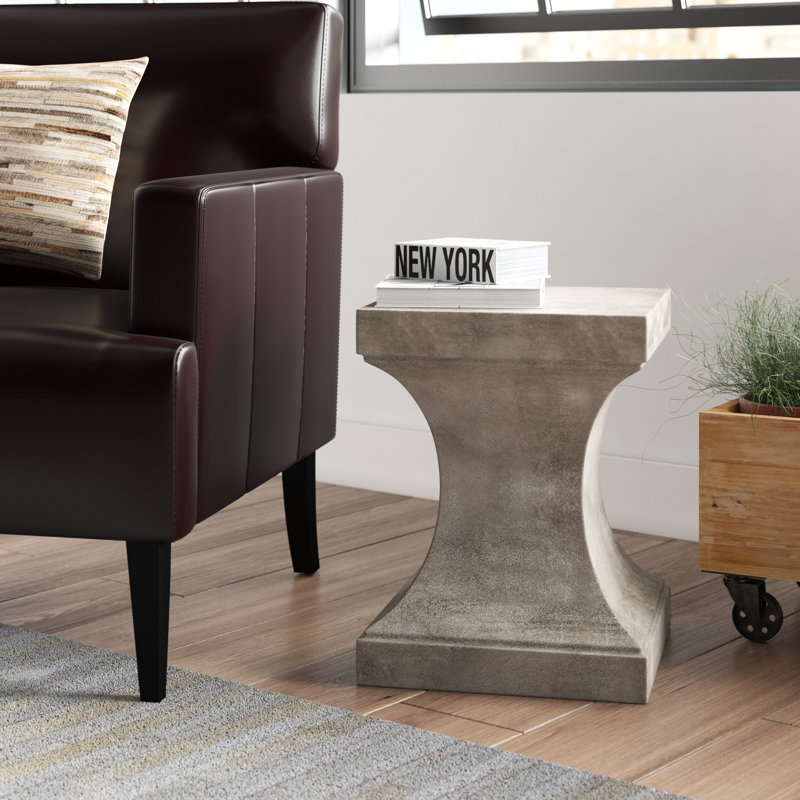 Aleea Concrete Top End Table, Dark Gray
