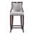 Emperor Traditional Vegan Leather Upholstered Beech Wood Bar Stool in Light Gray-90541466