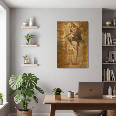 « Danseuse de jazz n° 1 » de Marta Wiley, tableau mural en métal doré, 61 x 91 cm