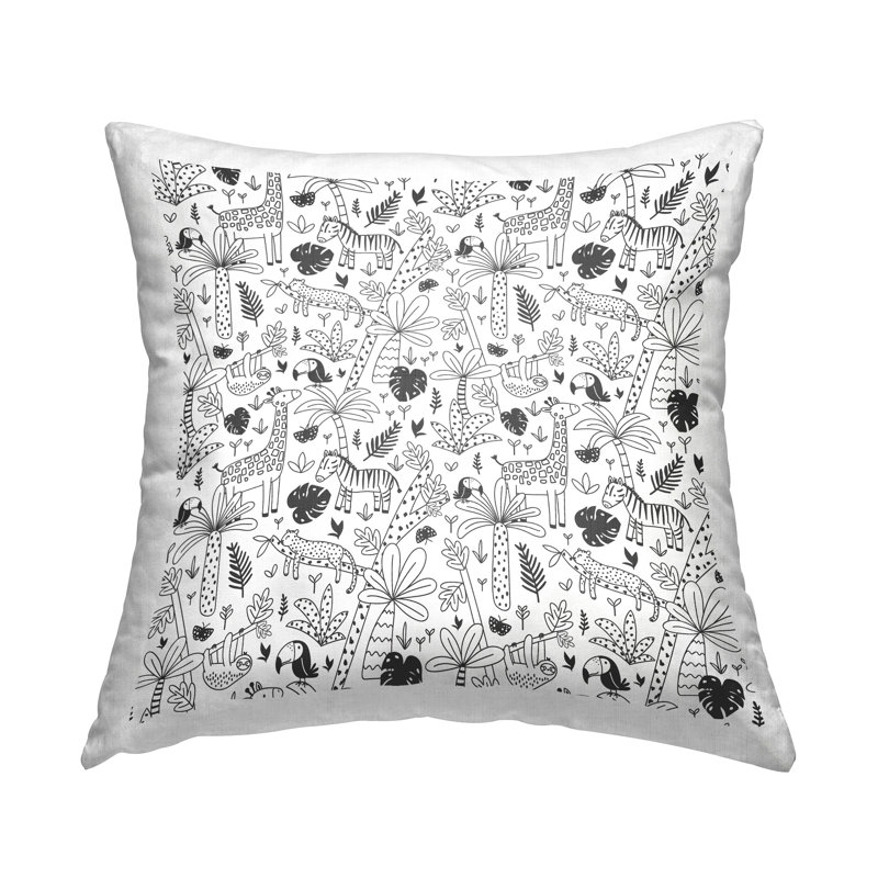 Coussin décoratif à motif de safari à motif animalier imprimé par Lisa Perry