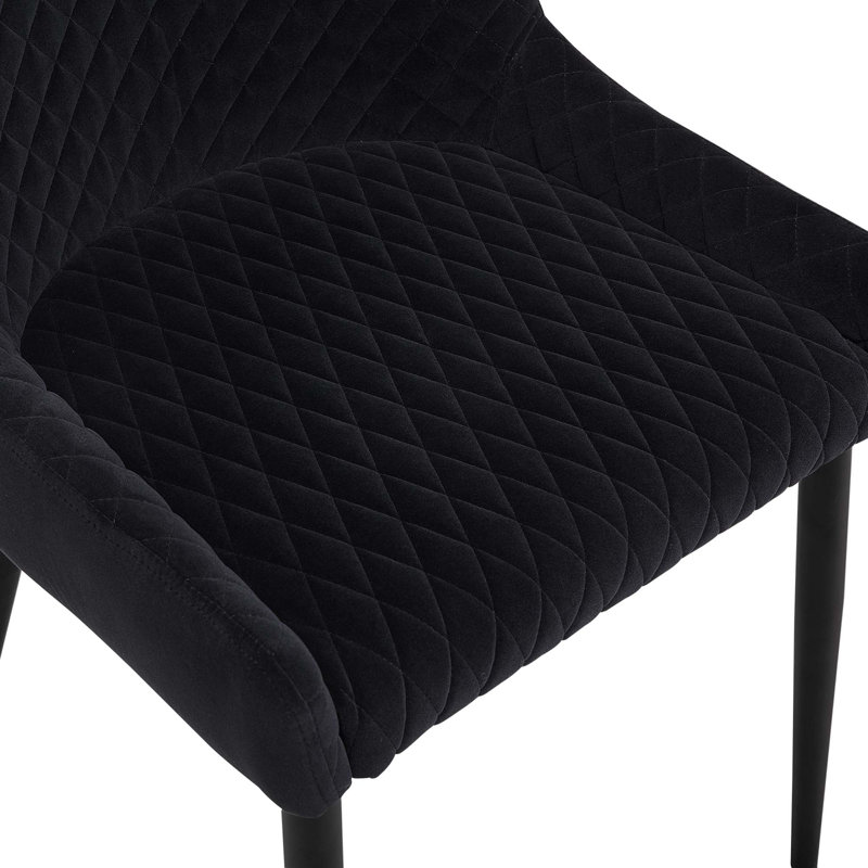 Ensemble de 2 chaises en velours, pieds en métal, pieds réglables