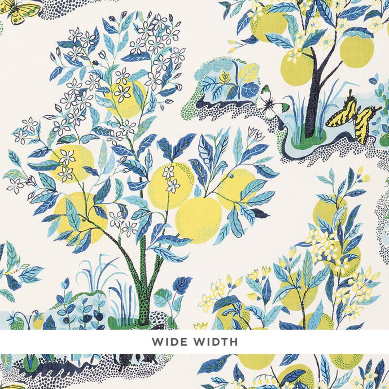 Citrus Garden Sheer Fabric, Blue