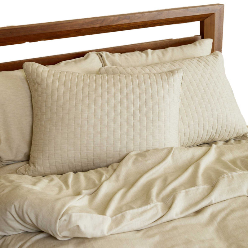 BedVoyage Pillowcase Set - Viscose from Bamboo + Cotton - Breathable & Cozy, King, Sand