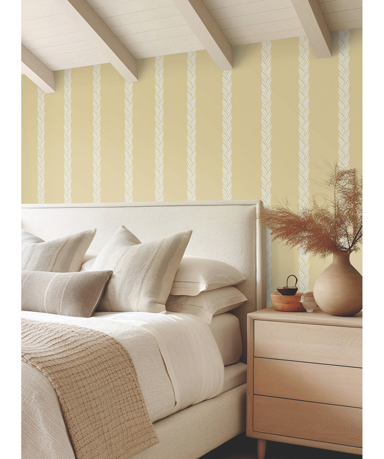 Bowman Striped Wallpaper, Yellow