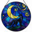 Panneau de vitrail 12 "H Wolf Moon-2122408853