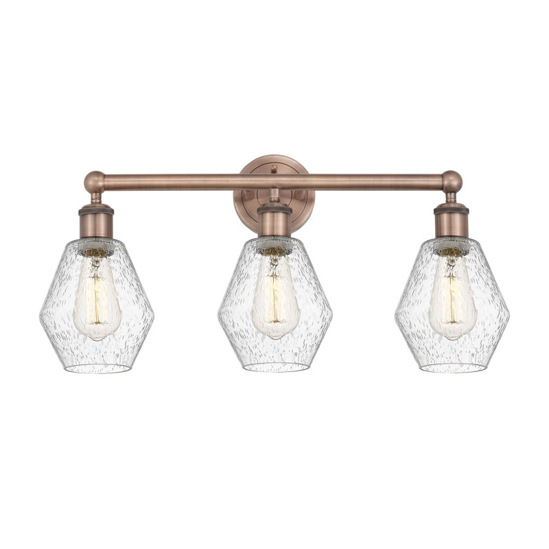 3 - Light Dimmable Vanity Light, Seedy, Antique Copper