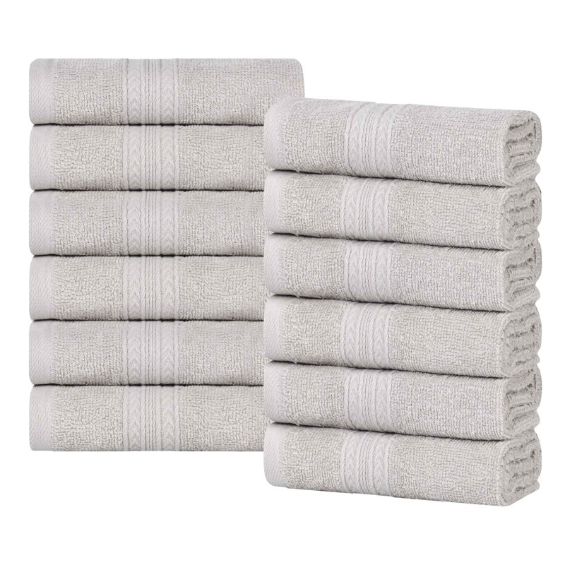 Ensemble de débarbouillettes et de débarbouillettes écologiques en coton massif 450 g / m² Simba, Argent