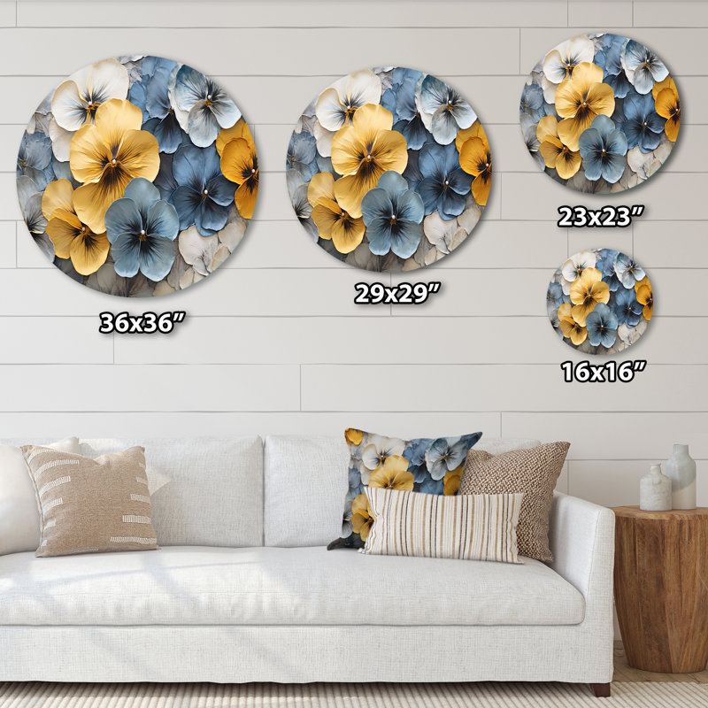 Pakswith - Art floral rond en métal, H 29 po x l 29 po