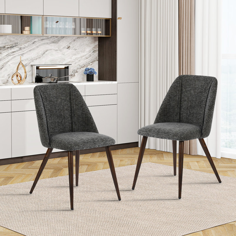 Chaises de salle à manger rembourrées Laqueisha, Gris