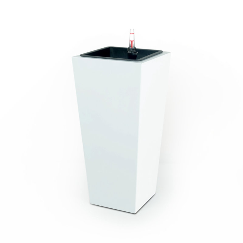 Pot à fleurs en plastique / composite Dewon, H 23,6 po x l 11 po x P 11 po, Blanc