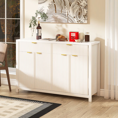 55.1" Modern Sideboard With Adjustable Shelves, 2 Drawers