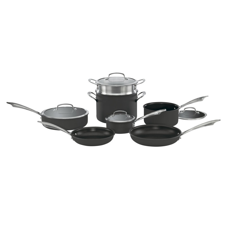 Cuisinart 11-Piece Black Nonstick Aluminum Cookware Set