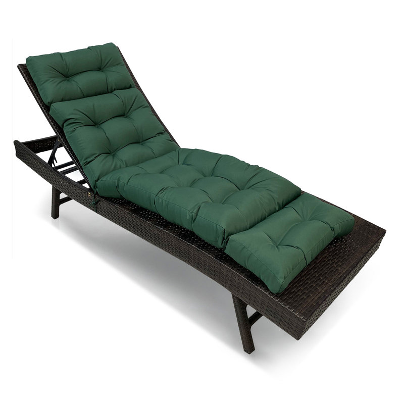 Coussin de chaise longue d'extérieur épaissi, rembourrage en mousse viscoélastique douce, Vert forêt