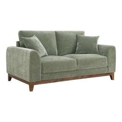 Cherelle Chenille Loveseat With Throw Pillows