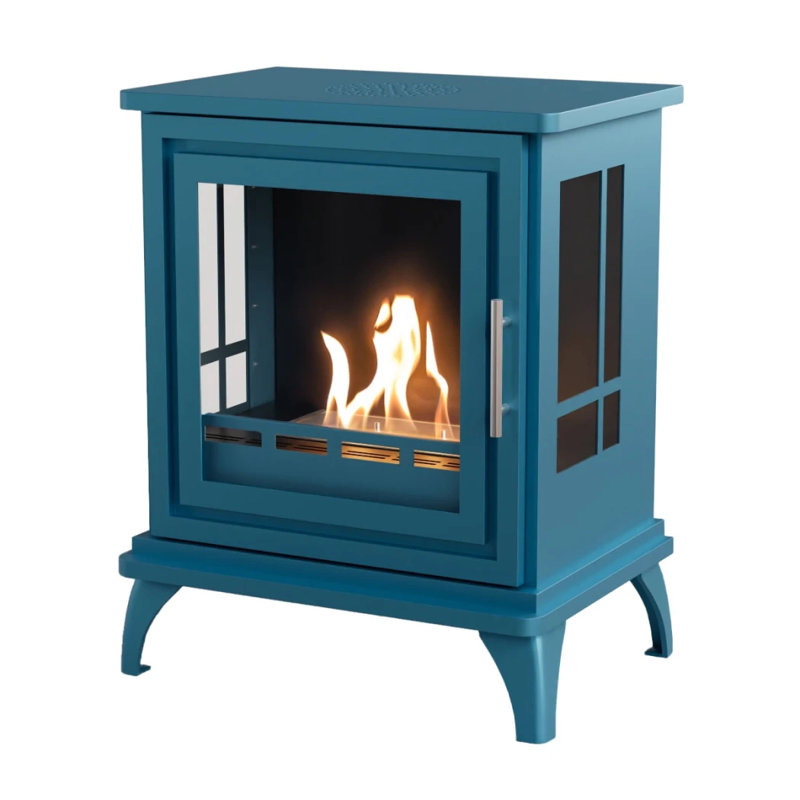 17 Stories 55 cm W Bio-Ethanol Fireplace with 683 BTU, Blue