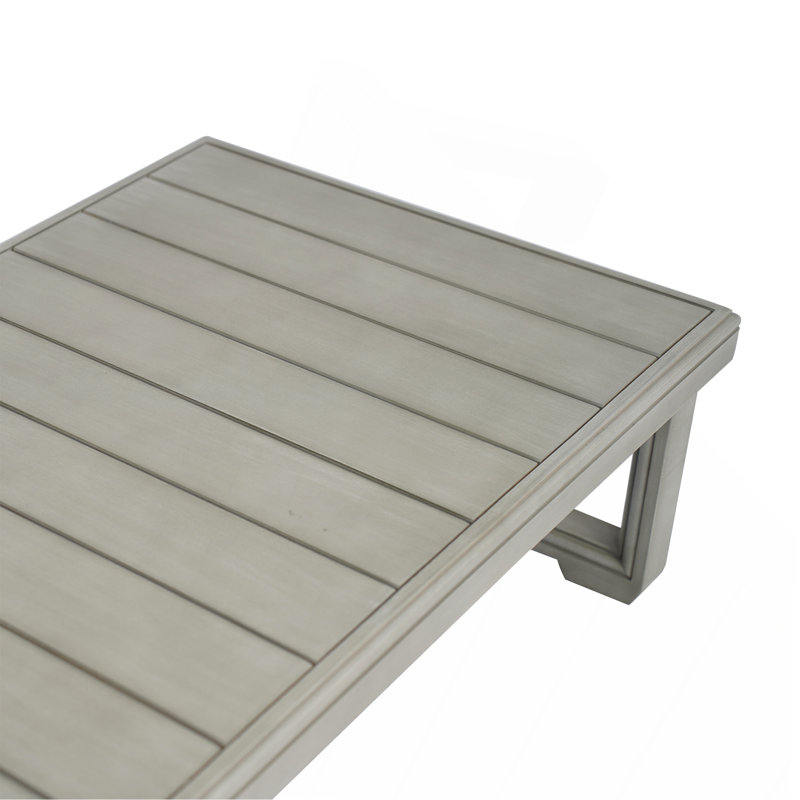 Table basse en bois, H 11,25 po x l 22 po x P 38,5 po, Gris clair