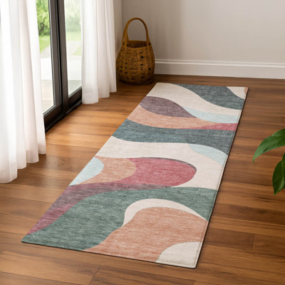 Premium Machine Washable Mayfield AMF2186 swirls Rug