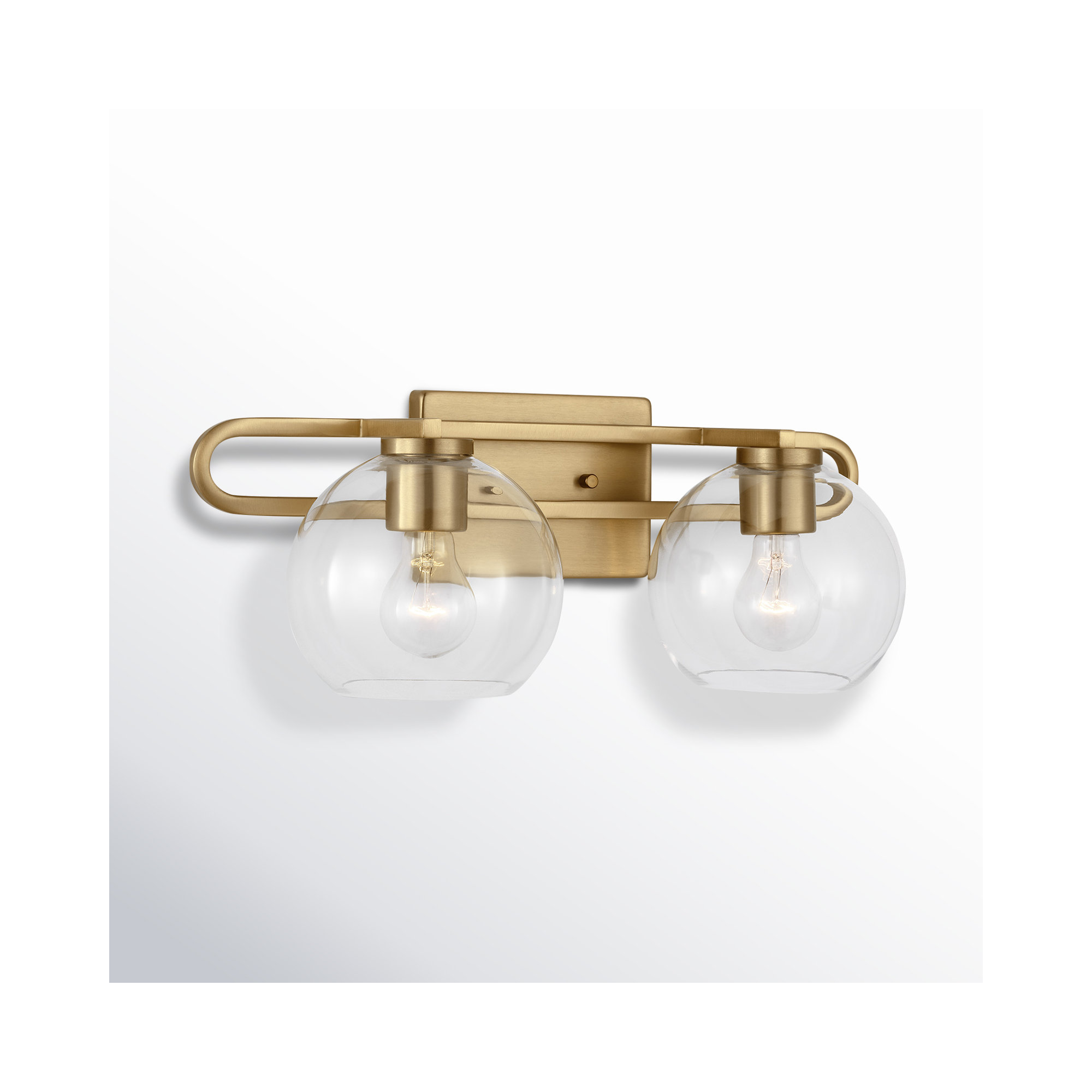 Eveline 4 Light Transparent Dimmable Vanity Light, 2, Satin Brass, 7.63"H x 19.75"W x 8.38"D