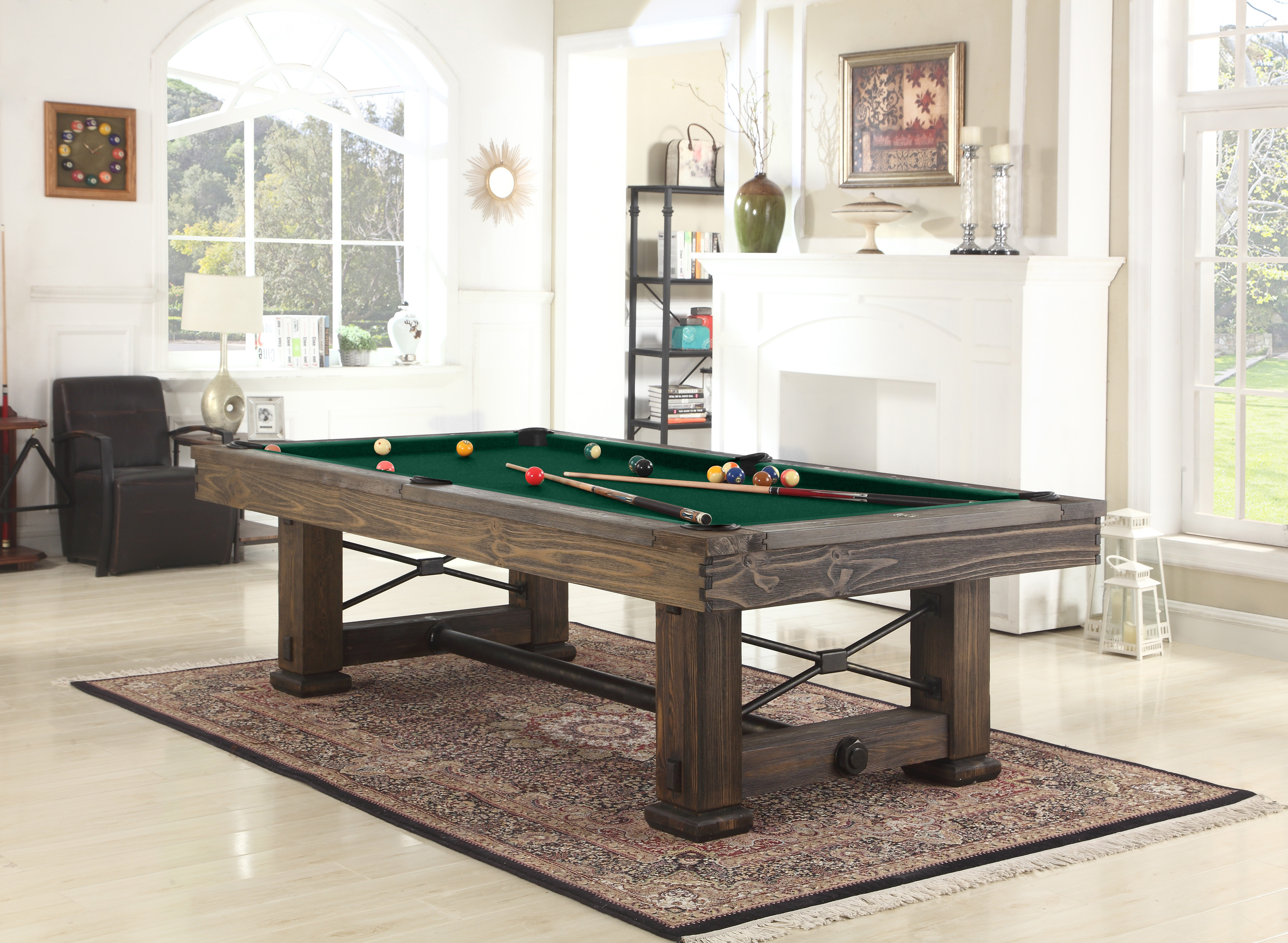 Wood And Slate 8 Ball Pool Table, Size: 4.5 Feet X 9 Feet