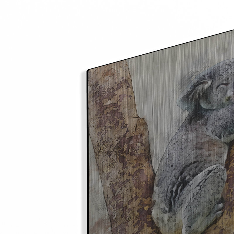 Art mural en métal «Koala 4» par Kim Curationa, H 12 po x l 12 po