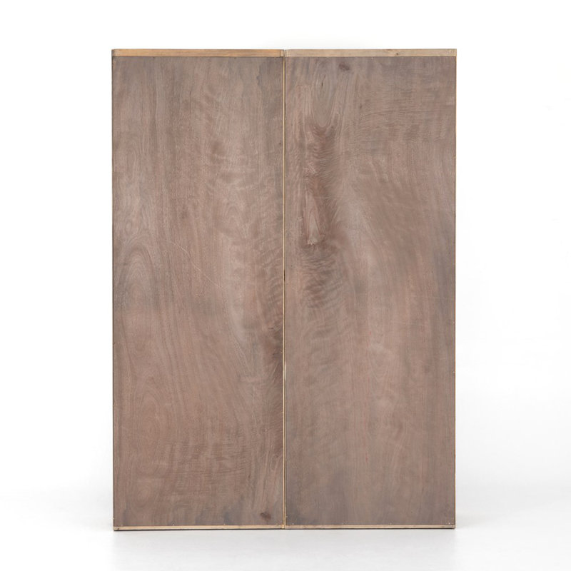 Bane Solid Wood Bookcase, Smoked Pine