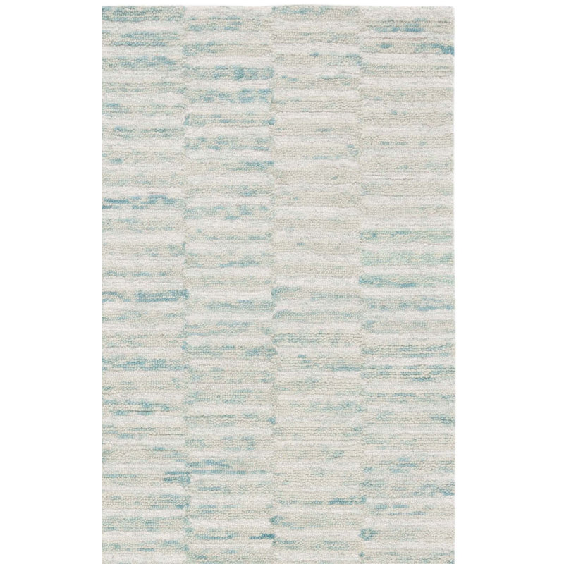 Tapis rayé en laine touffeté à la main Hudsynn, Carré 6 pi
