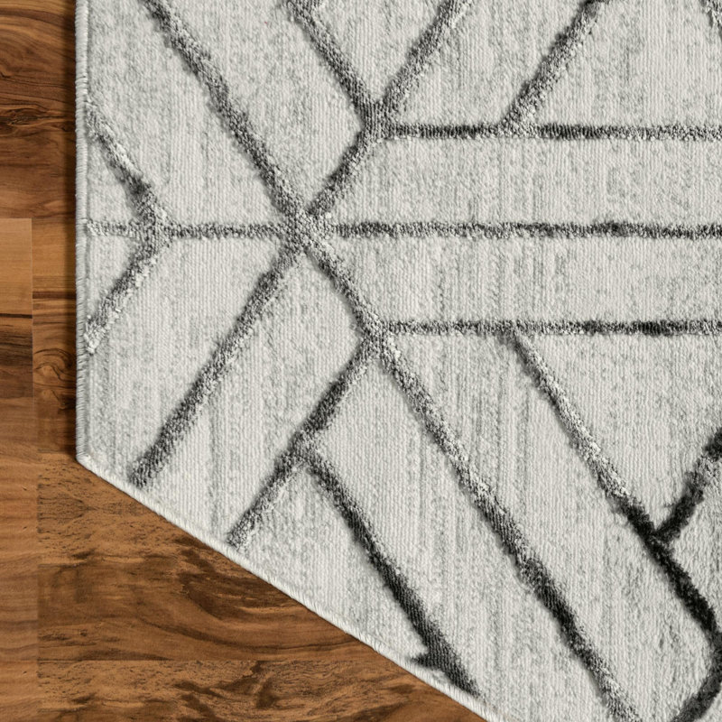 Eshin Abstract Indoor Rug, Octagon 5'3"