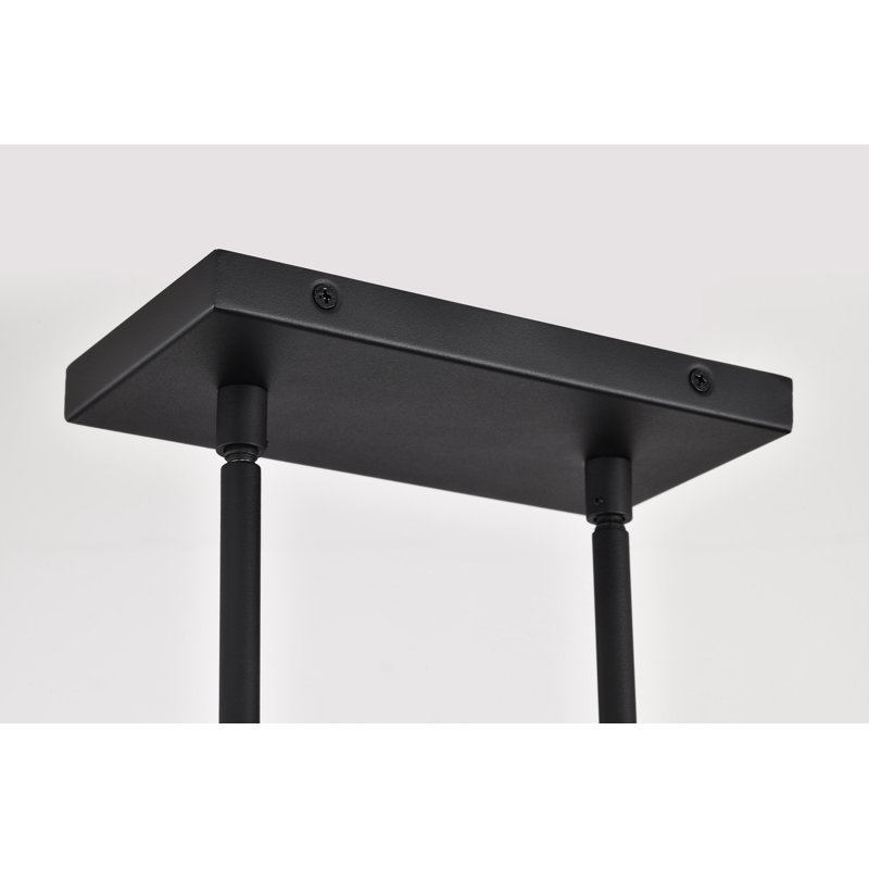 Keren - Luminaire suspendu pour îlot à DEL 36 pouces - Noir texturé - Lentille en acrylique