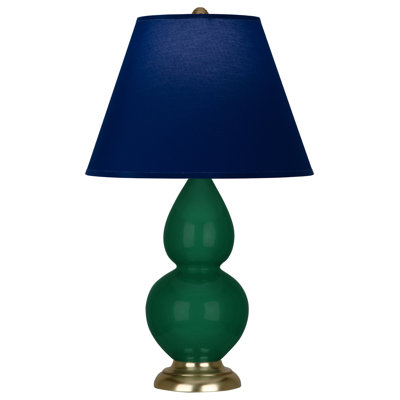 Small Double Gourd Accent Lamp - Sangria, Deep Patina Bronze - Lavender, Plum Shade